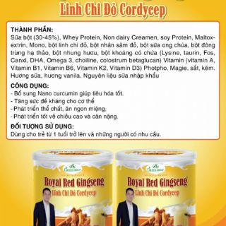 Sữa bột linh chi đỏ 👩‍🍳FREESHIP🍀500g