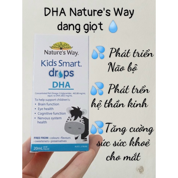 DHA DẠNG GIỌT - NATURE’S WAY KIDS SMART DHA DROPS, 20ML DATE 2024