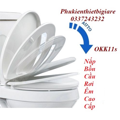 Nắp Bồn Cầu Rơi Êm Màu Trắng Thông Dụng Nặng 1,4kg - Nắp Bồn Cầu Hơi Cao Cấp Tự Động  Phù Hợp Với Hầu Hết Bồn Cầu