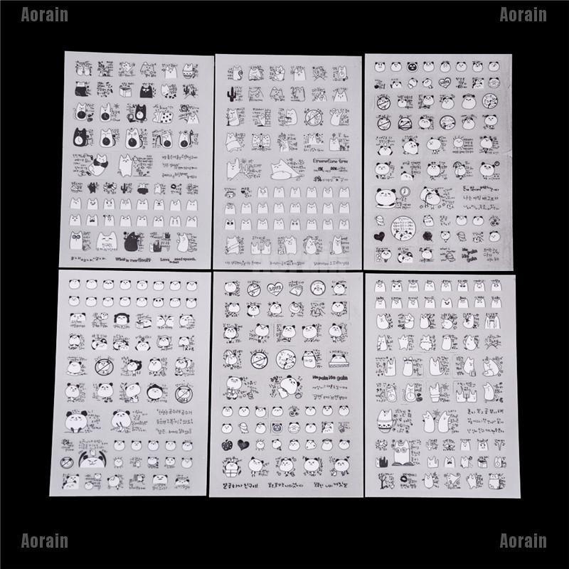 Bộ 6 Miếng Dán Trang Trí Bằng Nhựa PVC Kích Thước 105 x