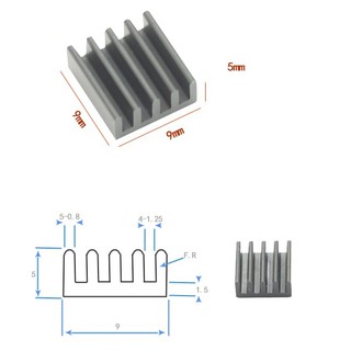 Nhôm tản nhiệt CPU  9x9x5mm