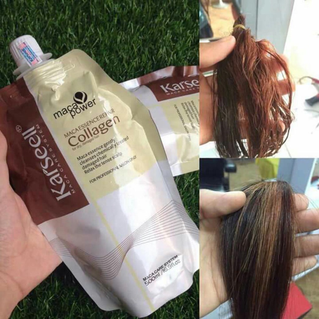 Ủ tóc Collagen Karseell 500ml - Dầu hấp tóc Chuẩn SALON cao cấp (Hàng Ý - Tem Cod Chống Hàng Gỉa)