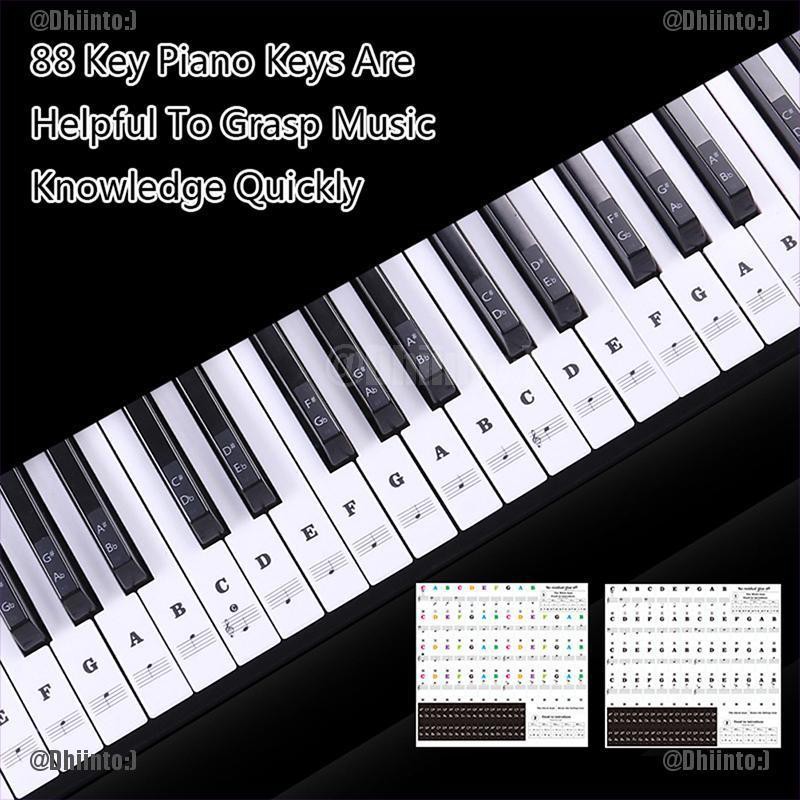 Miếng dán phím đàn piano 54 61 88 phím in tên nốt chuyên dụng