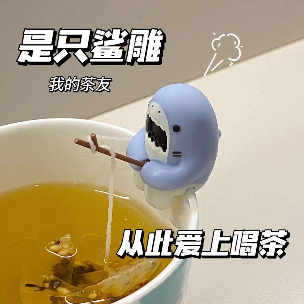 ✖Móc Treo Túi Trà Hình Cá Mập Dễ Thương