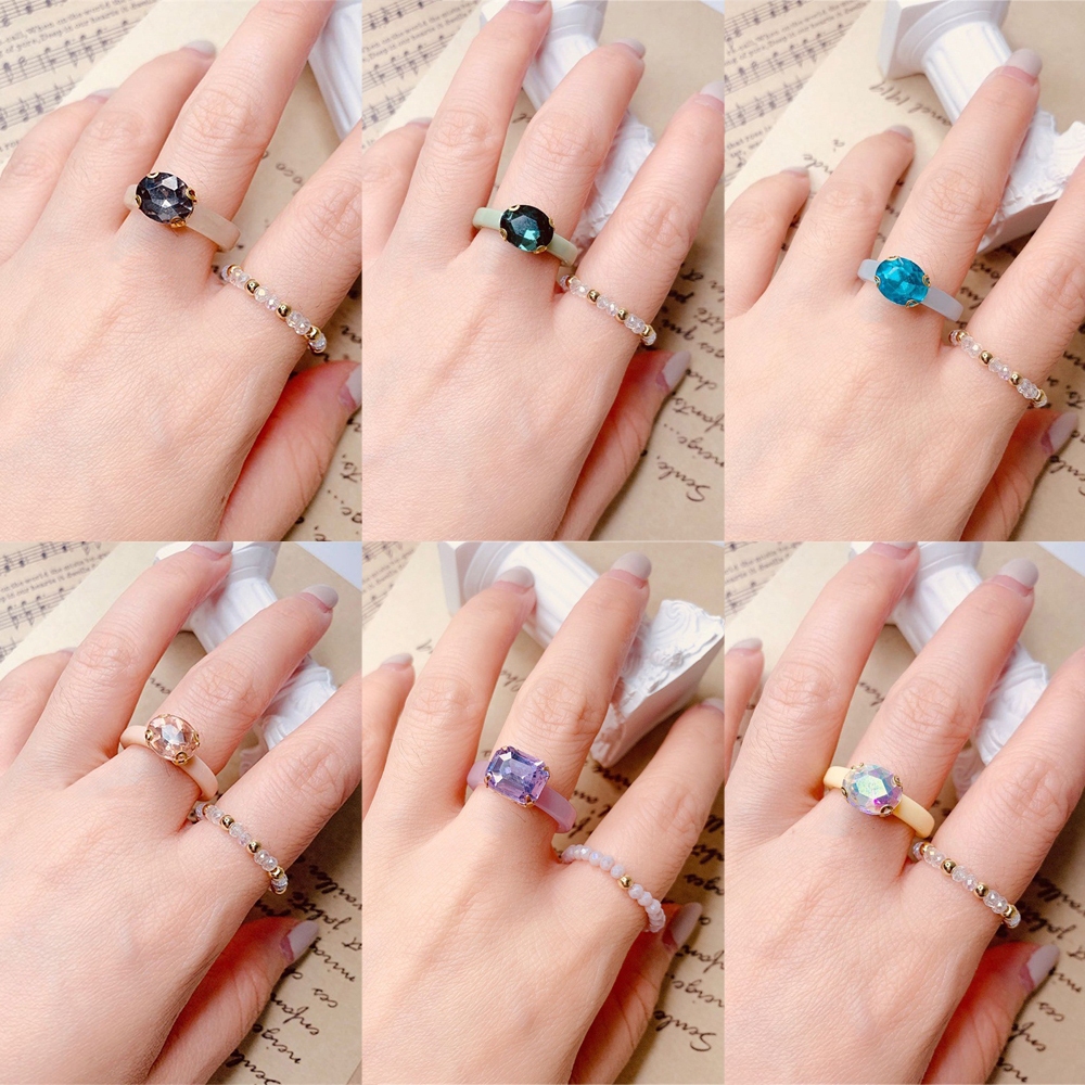 Nhẫn Đeo Tay Kim Loại Đính Đá Màu Xinh Xắn Cho Nữ