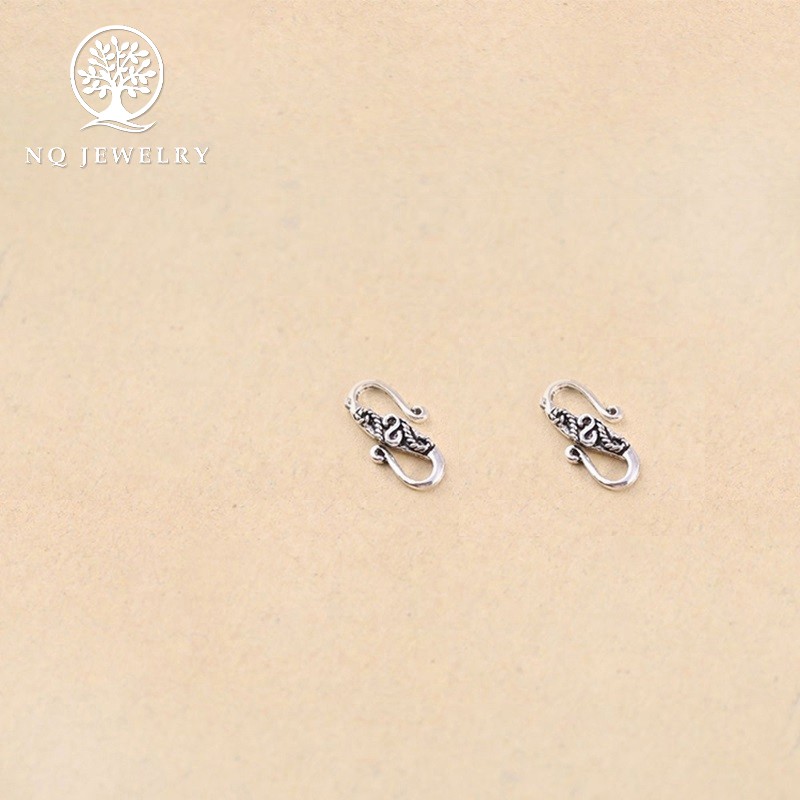 Combo 5 charm bạc móc khóa tròn kết vòng tay, dây chuỗi 6*12mm - NQ Jewelry