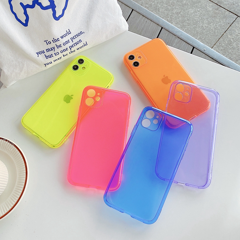 Ốp Điện Thoại SUNTAIHO Cho Iphone 11Pro Max SE 2020 XR XS Max 6 6 S 7 8 Plus Chống Sốc Bằng TPU Trong Suốt Màu Neon