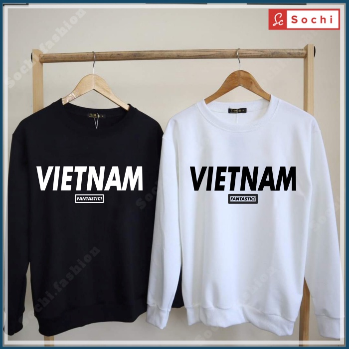 Áo nỉ nam chất đẹp, áo nam sweater thời trang mềm mịn in VN Fantastic mã SW901