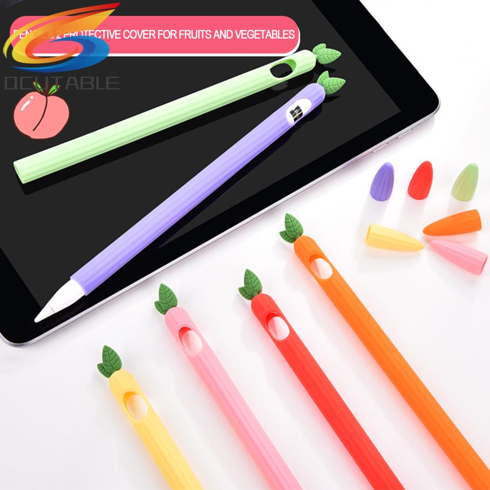 Vỏ bảo vệ bút cảm ứng bằng silicon hình trái cây thích hợp cho Apple pencil 1 2 stylus