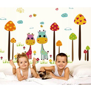 Decal dán tường khu vườn nấm cho bé DLX1455