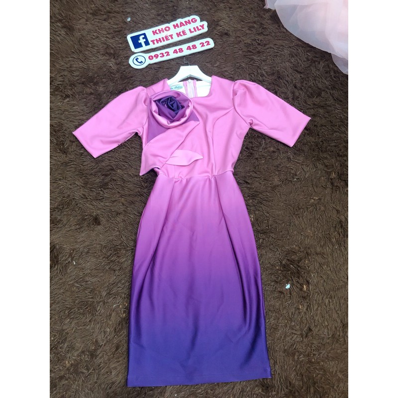 ANH VÀ VIDEO THAT 100%    ĐẦM ÔM BODY OMBRE LOANG MÀU ĐÍNH HOA