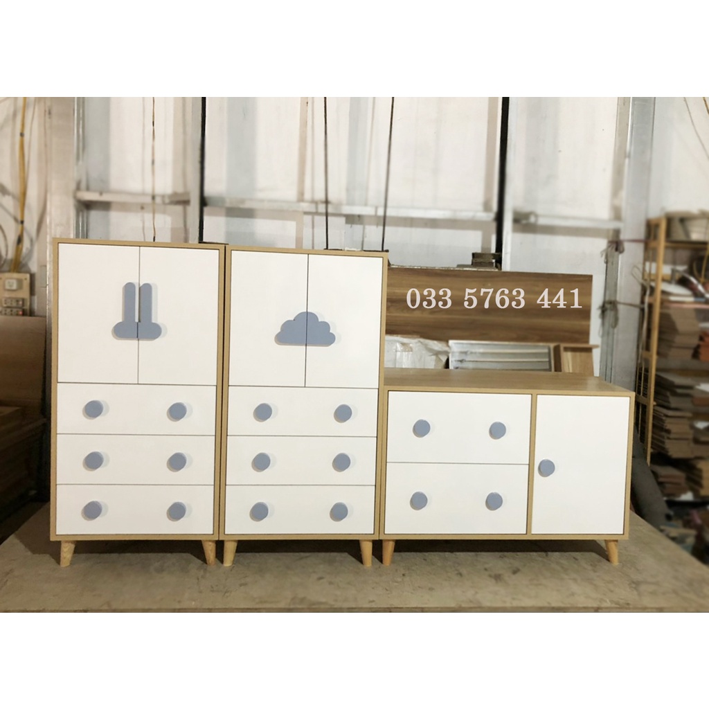Tủ trẻ em gỗ MDF phủ melamine - tủ quần áo cho bé kích thước 120x60cm