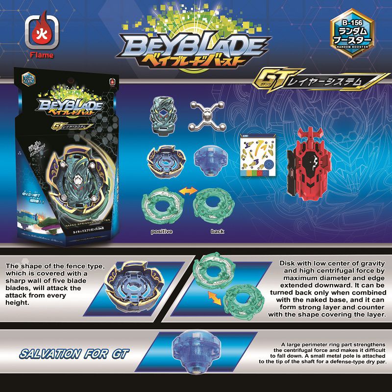 Con Quay Đồ Chơi Beyblade BURST Naked Spriggan.Pr.Om Ten L / R 2020 GT B156