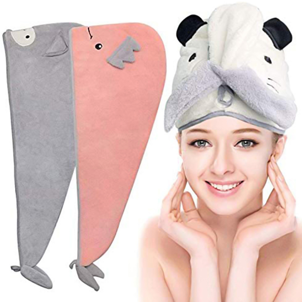 Big_Head Wrap Hat Comfortable Soft Portable Hair Drying Shower Cap Head Wrap Hat for Women