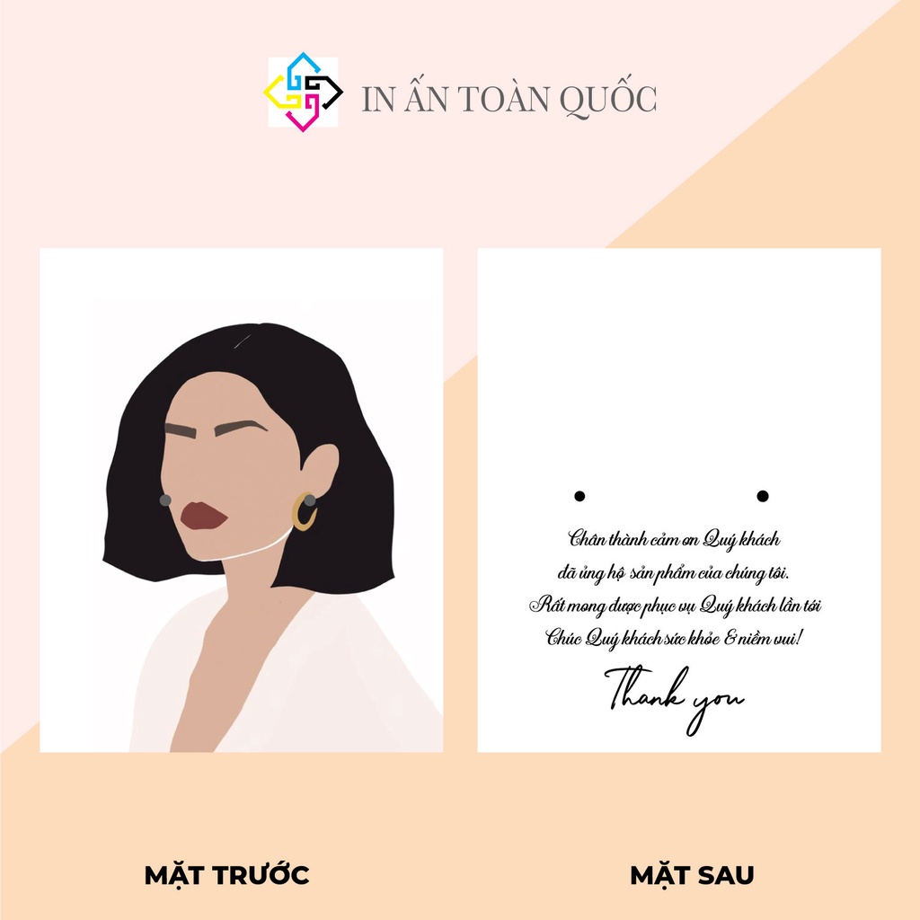 Hộp 100 Bìa tag bìa treo khuyên, Bìa giấy treo hoa tai, giấy bìa cứng, size 7x5.4cm