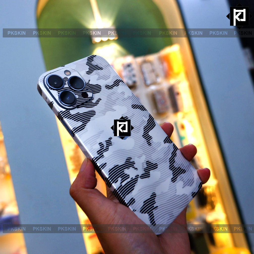 Dán skin full viền iphone 12/12 pro/12 pro max ,13/13 pro/13 pro max , 14 , 14 plus , 14 pro ,14 pro max họa tiết camo