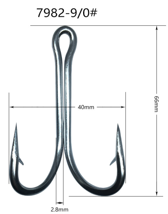 Set 5 Lưỡi Câu 7982 Bằng Thép Không Gỉ Kích Thước 2/0- 10/0