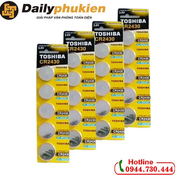 Pin CR2450 Toshiba 3V chính hãng vỉ 5 viên dailyphukien