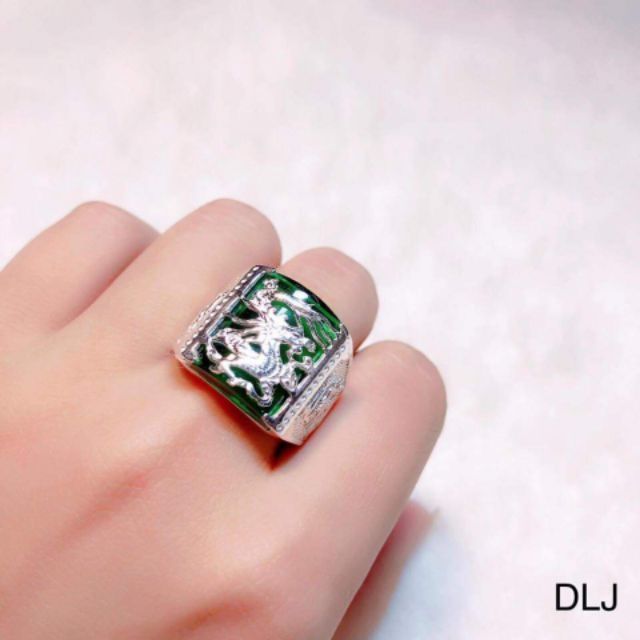 Nhẫn bạc nam rồng ôm ngọc