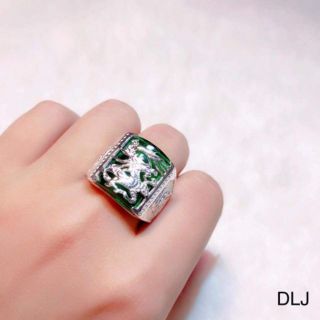 Nhẫn bạc nam rồng ôm ngọc