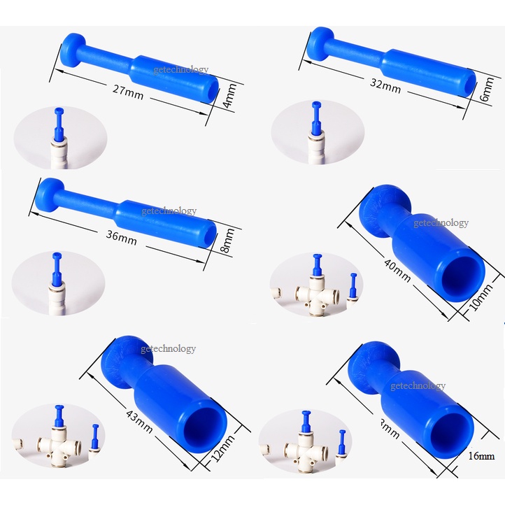 NÚT CHẶN ỐNG KHÍ NÉN, NÚT BỊT ỐNG KHÍ NÉN, NÚT BỊT ĐẦU NỐI KHÍ PP4 PP6 PP8 PP10 PP12 PP16 4MM 6MM 8MM 10MM 12MM 16MM