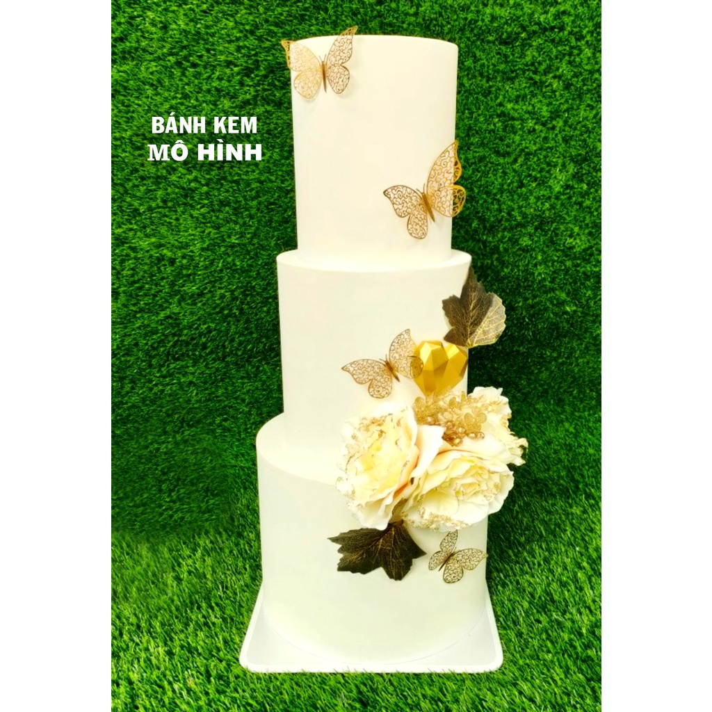 Mô hình bánh kem 3 tầng, bánh 3 tầng sang trọng, Bánh cưới , bánh sinh nhật 3 tầng