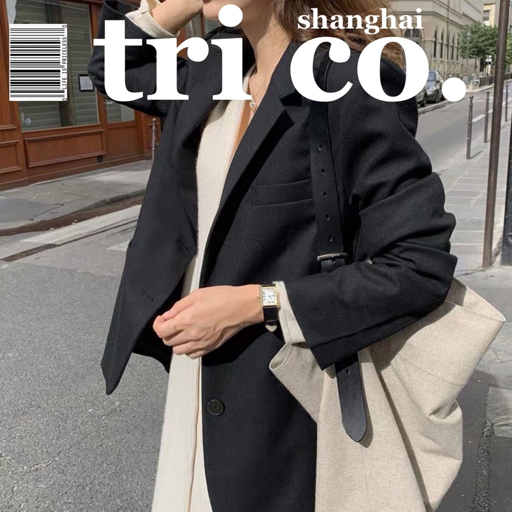 Áo Khoác blazer Màu Đen Phong Cách Hàn Quốc Thời Trang Xuân Thu 2022 Dành Cho Nữ