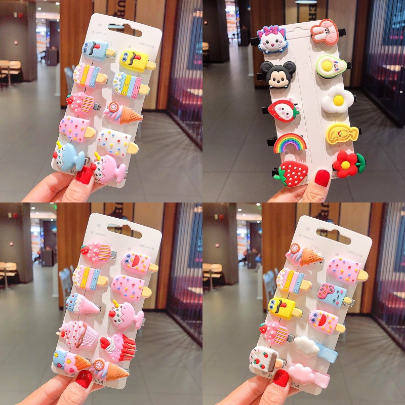 Kẹp Tóc Hình Cây Kem Hoạt Hình Dễ Thương Cho Bé Gái