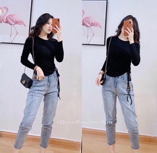 (Xả kho giá gốc) Áo thun lụa rút dây ôm dáng ngắn (hình thật chụp áo)