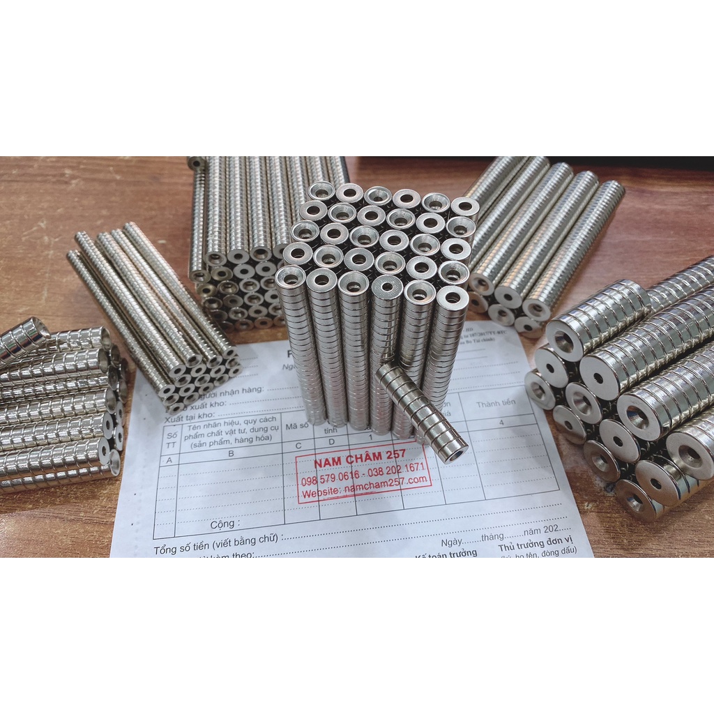 Nam châm đất hiếm có lỗ nhiều kích thước lực hút siêu mạnh