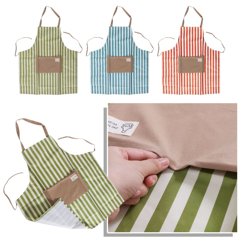 Tạp dề chống thấm nước họa tiết kẻ sọc thời trang cho nam nữ