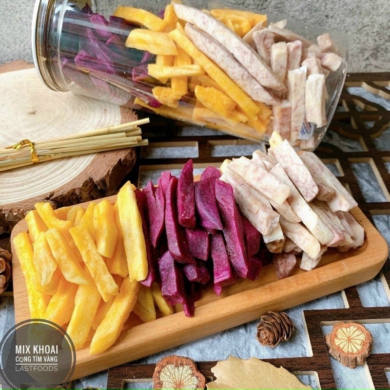 KHOAI SẤY SỢI  MIX 3 VỊ 300g/1 hủ [FREE SHIP] TỪ ĐƠN 50K, [Loại Đặc Biệt] Hàng ngon nhà làm