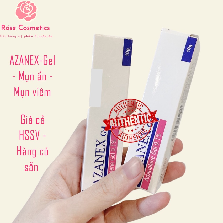 [CHÍNH HÃNG] Gel Giảm Mụn Ẩn, Mụn ẩn, viêm, trứng cá AZANEX 10g, cùng công thức với KLz Ms, Diff, giá hssv, có sẵn, Róse