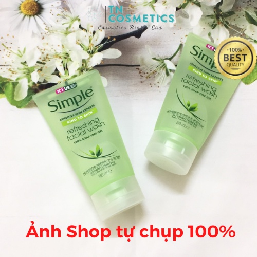 Sữa Rửa Mặt Simple Gel Kind To Skin Refreshing Facial Wash, Gel Rửa Mặt Simple, SRM Simple 150ml SRM01 | BigBuy360 - bigbuy360.vn