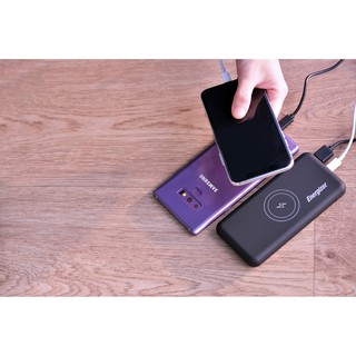 Sạc dự phòng Energizer 10,000mAh QE10007 - tích hợp không dây chuẩn Qi, 2 cổng output tiện lợi - Hàng chính hãng