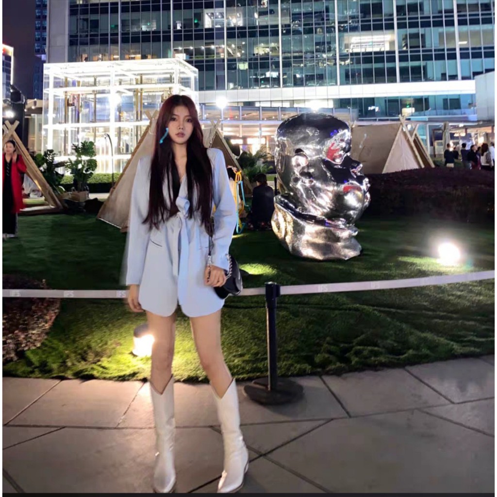 (Hàng Đẹp)Ảnh thật 6 hình cuối-HC368.Áo blazer dáng dài thắt đai thời trang Hàn Quốc | BigBuy360 - bigbuy360.vn