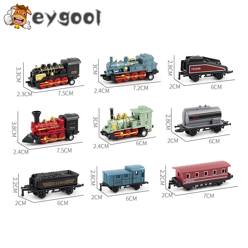 Set 4 Mô Hình Xe Lửa/Tàu Lửa/Xe Lửa Bằng Hợp Kim Phong Cách Retro Cho Bé