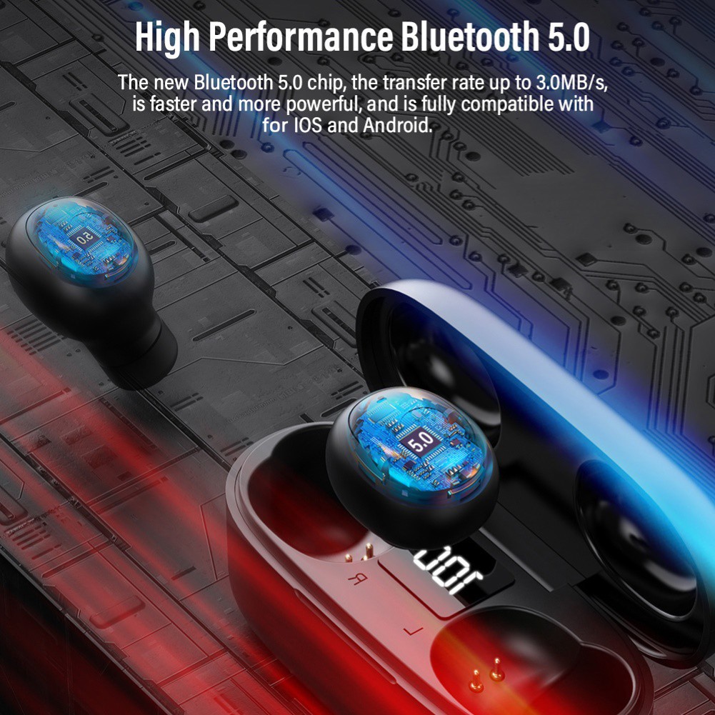 Tai Nghe Không Dây Hel + Tws Kết Nối Bluetooth 5.0 Âm Thanh Stereo Sống Động