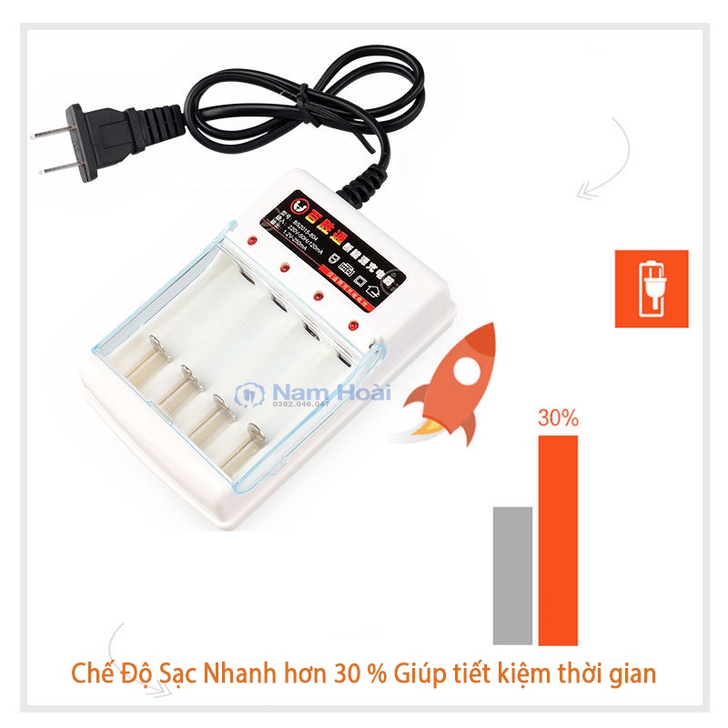 Bộ Sạc 4 Pin Tiểu AA/AAA BMAX 220V
