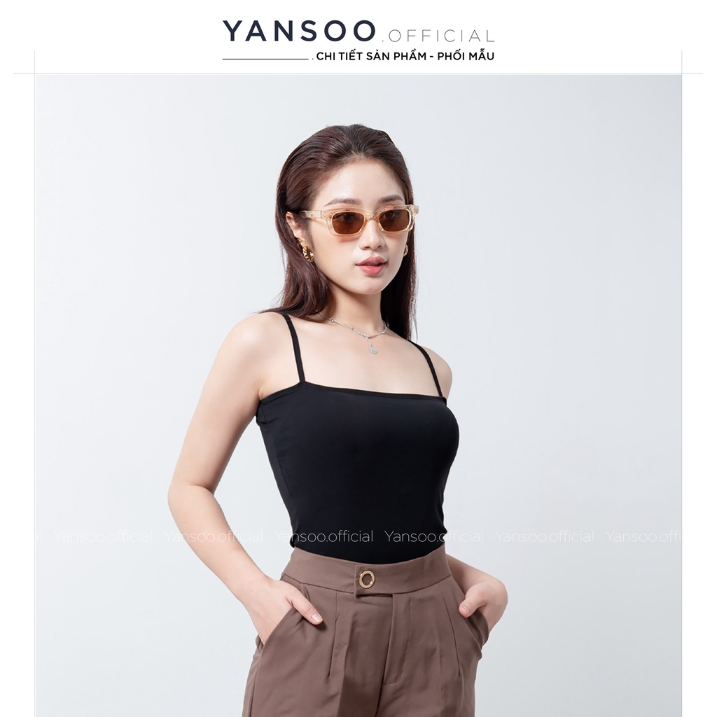 Áo hai dây nữ Yansoo dáng ôm không đệm mút vải cotton co giãn tốt A11