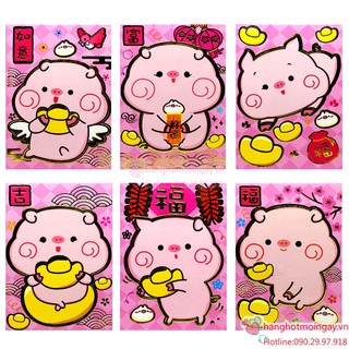 combo 6 bao lì xì heo ngộ nghĩnh 2019  LX118