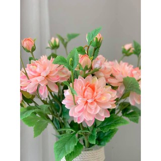 Hoa giả-Loại đẹp-Hoa thược dược size đại-1 cành dài 60cm-Trang trí nhà cửa tết-decor-phụ kiện chụp ảnh