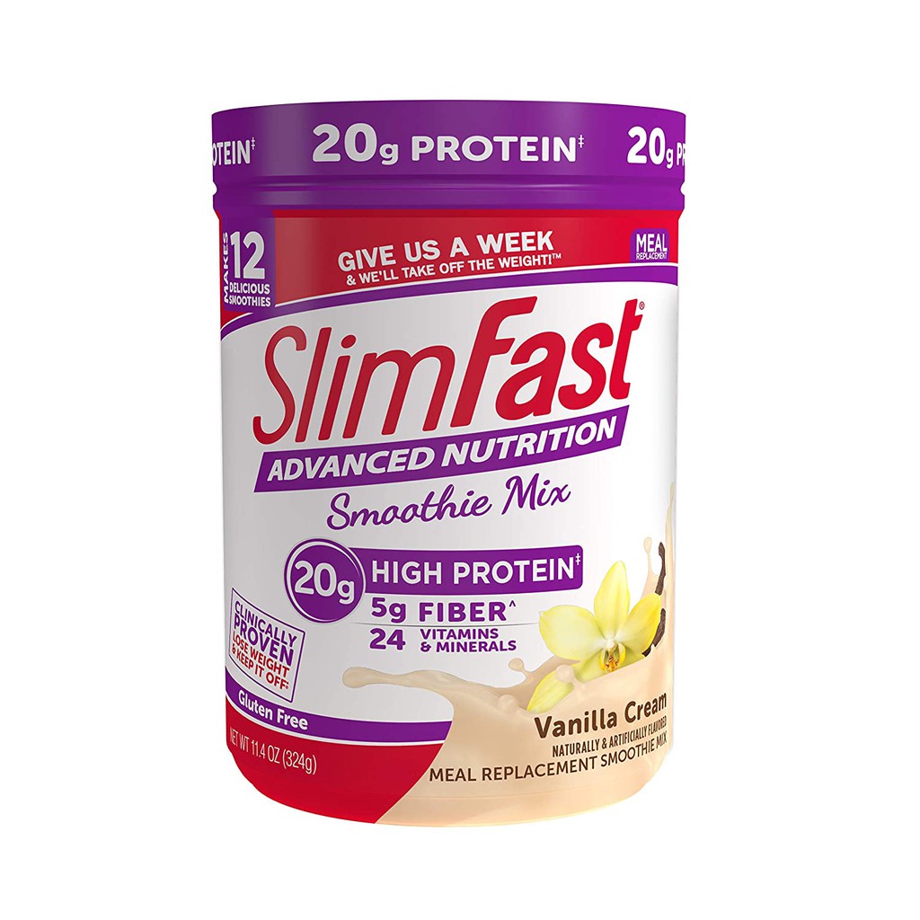 Sữa bột giảm cân SLIMFAST Advanced Nutrition Smoothie Mix 324g của Mỹ