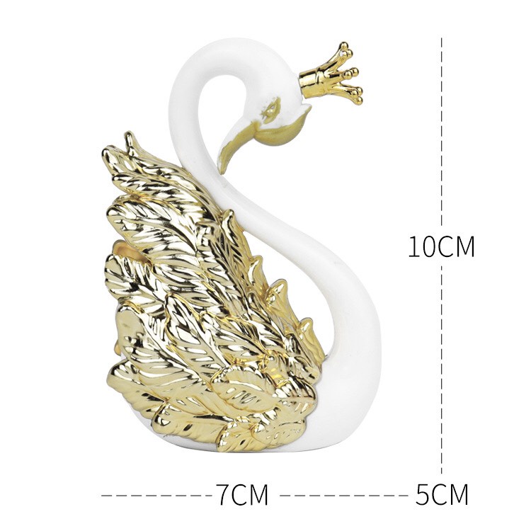 Phụ kiên trang trí bánh kem sinh nhật - Bộ 2 thiên nga Nhũ trang trí bánh sinh nhật