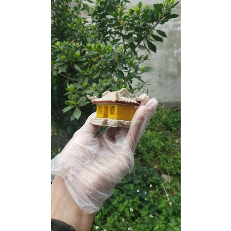 Nhà 1 tầng mini, trang trí tiểu cảnh, non bộ, bể cá,....( chất liệu bột đá)