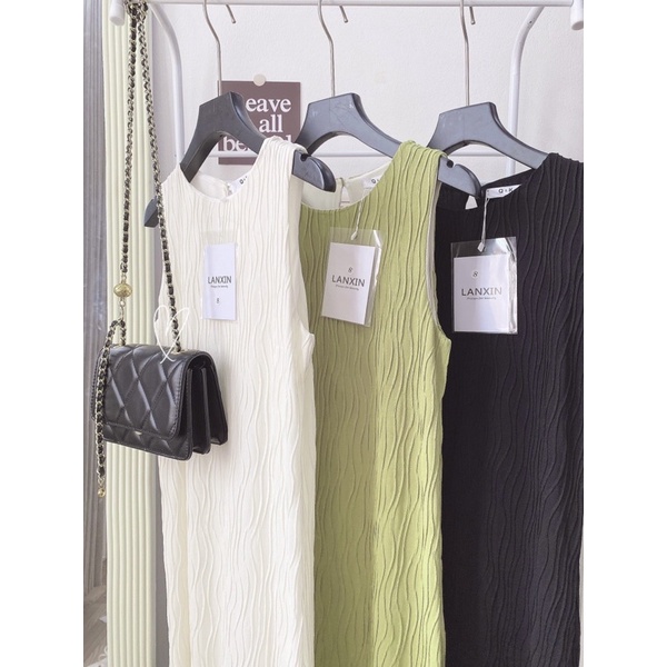 Váy  sát nách tăm sóng hàn quốc dáng dài