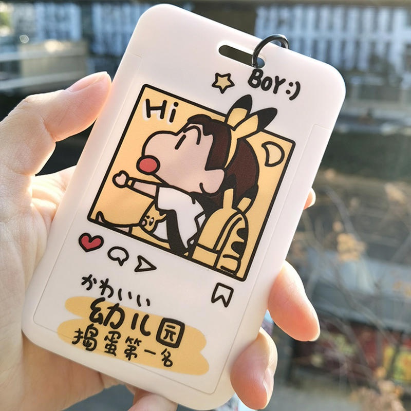 Bao Da Điện Thoại Cứng In Hình Shin-chan Có Dây Đeo Cho Học Sinh