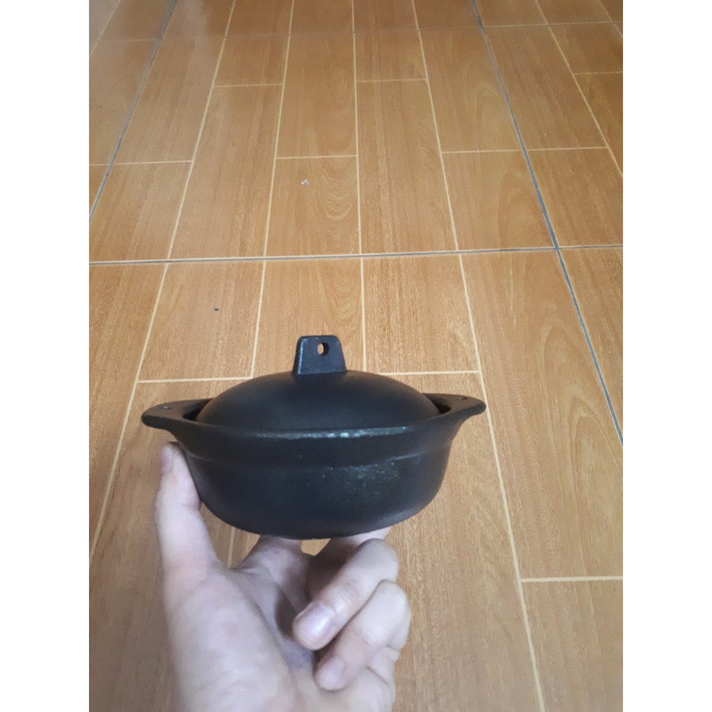 Nồi gang kho quẹt nhí, nấu mắm tép chưng thịt size 12cm ( số 0 )