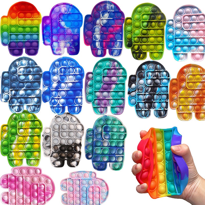 Pop it Nhiều màu bong bóng silicone giải nén đồ chơi thư giãn giáo dục trẻ em