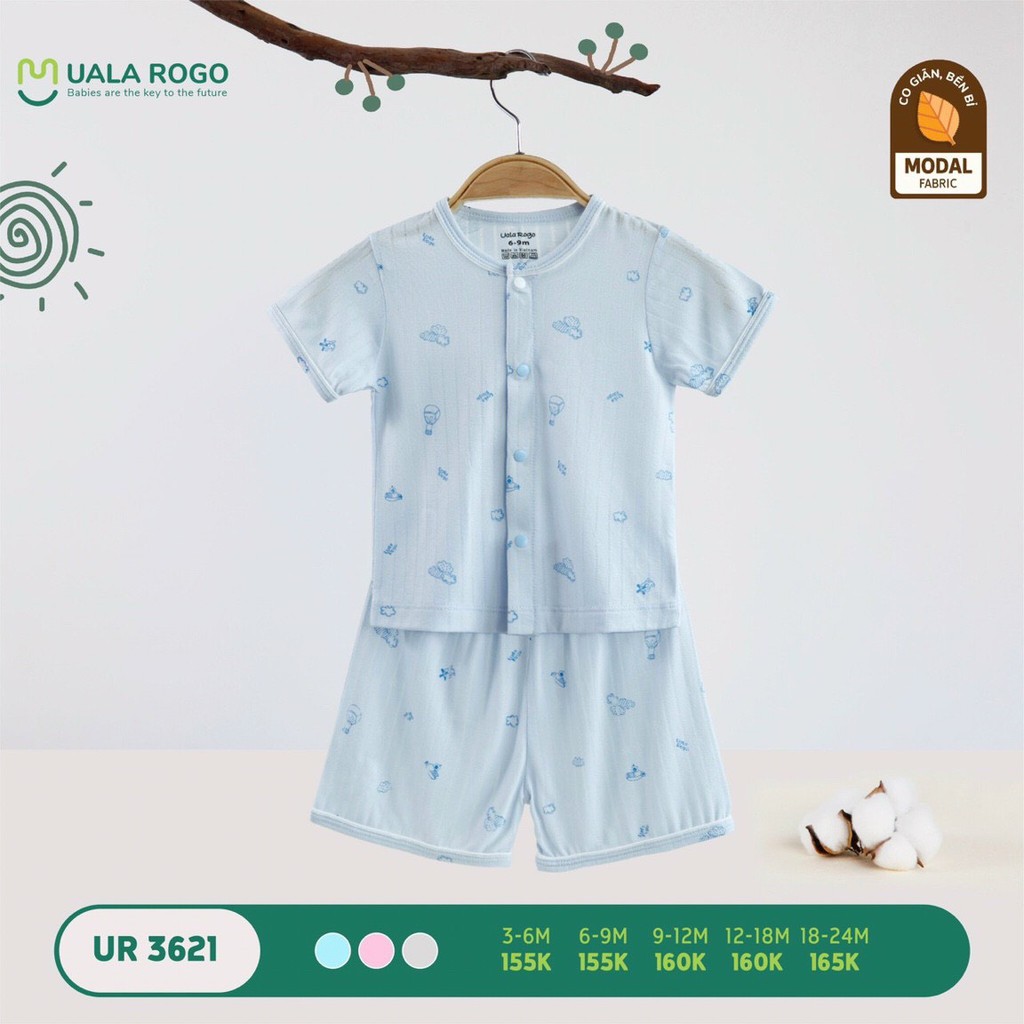 Bộ cộc Ualarogo vải sồi modal cài giữa mẫu hè 2021 UR3621
